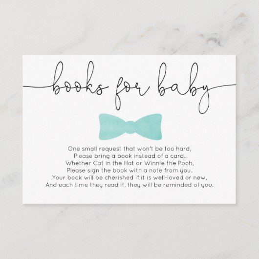 小さい人の男の子のベビーシャワーの水はベビーのために予約します エンクロージャーカード (正面)