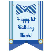 小さい人の男の子の第1誕生会 バンティングフラッグ (第1の旗)
