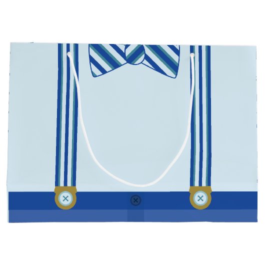 小さい人の男の子の第1誕生会 ラージペーパーバッグ (裏面)