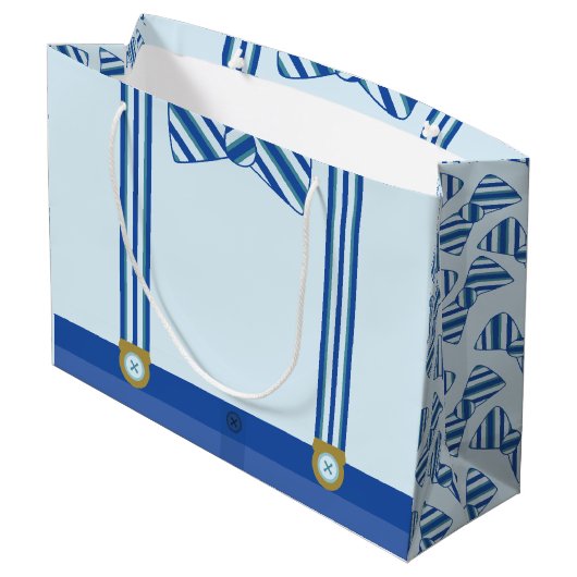 小さい人の男の子の第1誕生会 ラージペーパーバッグ (裏面アングル)