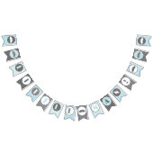 小さい人の青および灰色の髭の旗 バンティングフラッグ (全)