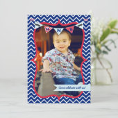 小さい人の髭の強打の最初誕生日の招待状 招待状 (スタンド正面)