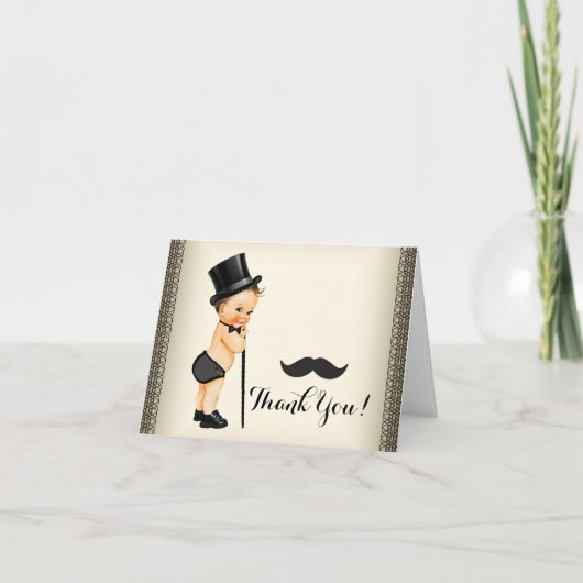 小さい人の髭は感謝していしています サンキューカード (正面)