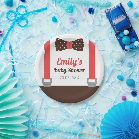 小さい人のBowtieの男の赤ちゃんのシャワーの紙皿 ペーパープレート (パーティー)
