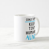 小さい人間の生きたコーヒー・マグを保って下さい コーヒーマグカップ (正面右)