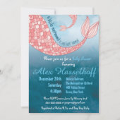 小さい人魚のベビーシャワーの招待状 招待状 (正面)