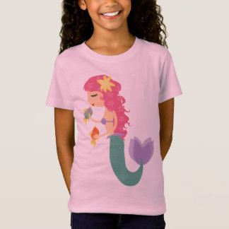 小さい人魚の女の子のTシャツ Tシャツ