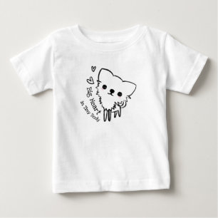 小さい体犬の大きいハート ベビーTシャツ
