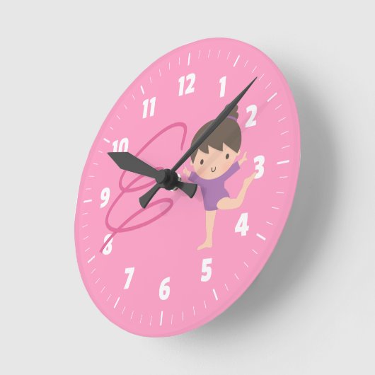 小さい体育専門家の女の子の体操部屋の装飾 ラウンド壁時計 (傾斜)