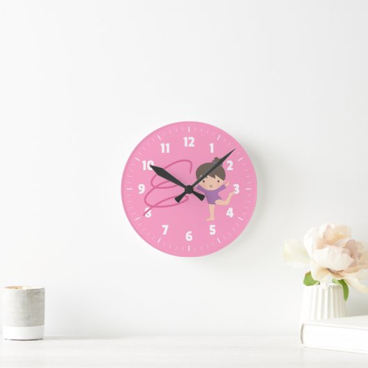 小さい体育専門家の女の子の体操部屋の装飾 ラウンド壁時計 (ホーム)