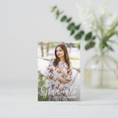 小さい写真の卒業式への招待 エンクロージャーカード (スタンド正面)