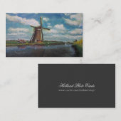 小さい写真カードを絵を描くオランダの風車 名刺 (正面/裏面)