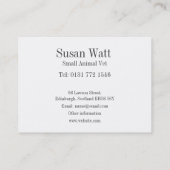 小さい動物の獣医の名刺 名刺 (裏面)