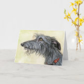 小さい同時発生-ラーチャー犬の芸術 カード (黄色い花)