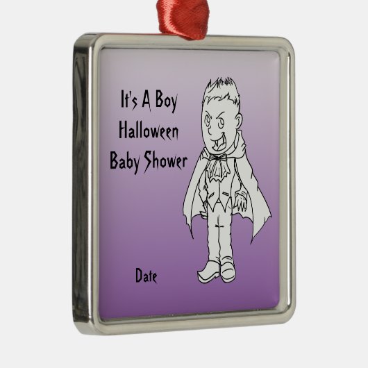 小さい吸血鬼のハロウィンのベビーシャワーのオーナメント メタルオーナメント (右)