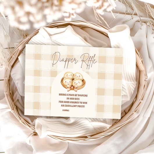 小さい団子ベイビーシャワーおむつラッフル エンクロージャーカード