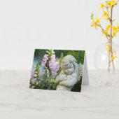 小さい天使の発送 カード (黄色い花)