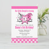 小さい女性のカーボーイの第3誕生日のパーティの招待状 招待状 (スタンド正面)