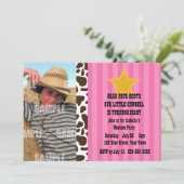 小さい女性のカーボーイの誕生会 招待状 (スタンド正面)