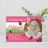 小さい女性Birthday -てんとう虫--の 招待状 (スタンド正面)