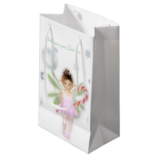 小さい妖精のクリスマスのギフトバッグ スモールペーパーバッグ (正面アングル)