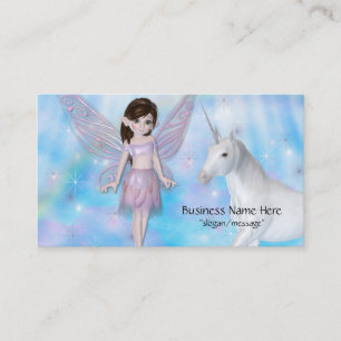 小さい妖精w/Unicornのファンタジーの名刺 名刺