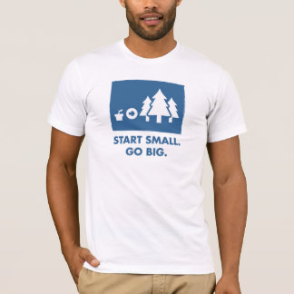 小さい始めて下さい。 大きく行って下さい。 (メンズ) Tシャツ