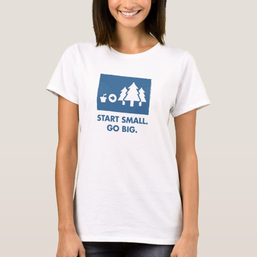 小さい始めて下さい。 大きく行って下さい。 (レディース) Tシャツ (正面)