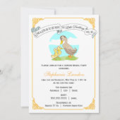 小さい子ガモ|の対の性はベビーシャワーを明らかにします 招待状 (正面)