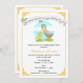 小さい子ガモ|の対の性はベビーシャワーを明らかにします 招待状 (正面/裏面)