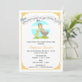 小さい子ガモ|の性はベビーシャワーを明らかにします 招待状 (スタンド正面)