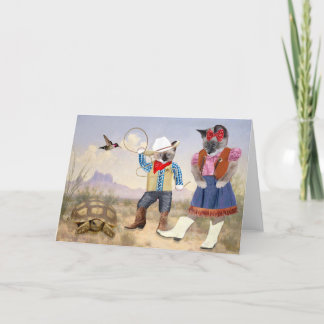 小さい子ネコのカウボーイの挨拶状 カード