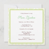 小さい子ヒツジのベビーシャワーの招待状|の緑 招待状 (裏面)