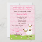 小さい子ヒツジのベビーシャワーの招待状 招待状 (正面)