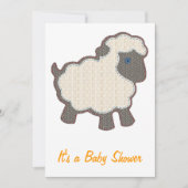 小さい子ヒツジのベビーシャワー 招待状 (正面)