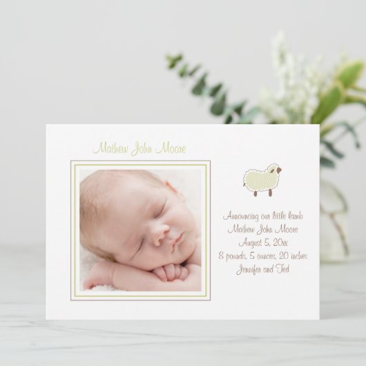 小さい子ヒツジの誕生の発表 案内状 (スタンド正面)