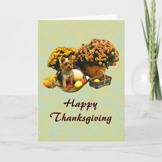 小さい子犬の感謝祭カード シーズンカード (正面)