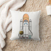 小さい宇宙飛行士及び宇宙船 クッション (ブランケット)