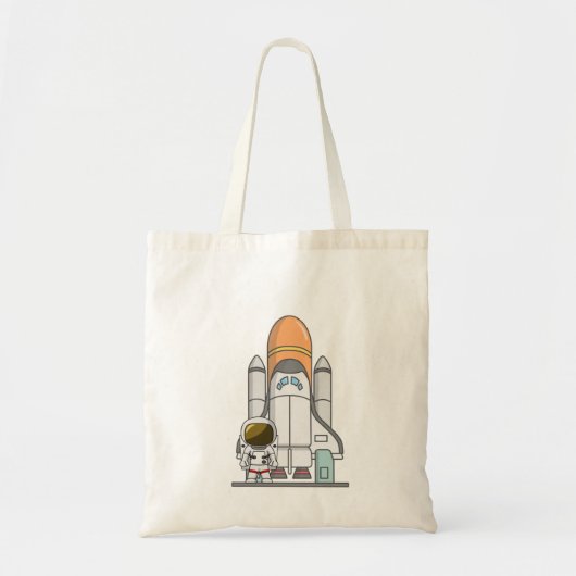 小さい宇宙飛行士及び宇宙船 トートバッグ (正面)