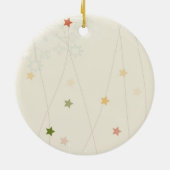 小さい小妖精や小人女の子およびクリスマスプレゼント セラミックオーナメント (裏面)