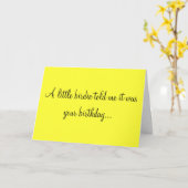 小さい小鳥はあなたの誕生日だったことを私に告げました カード (黄色い花)
