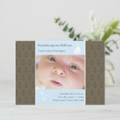 小さい少年水夫の生まれたばかりのなベビーの写真の発表 案内状 (スタンド正面)