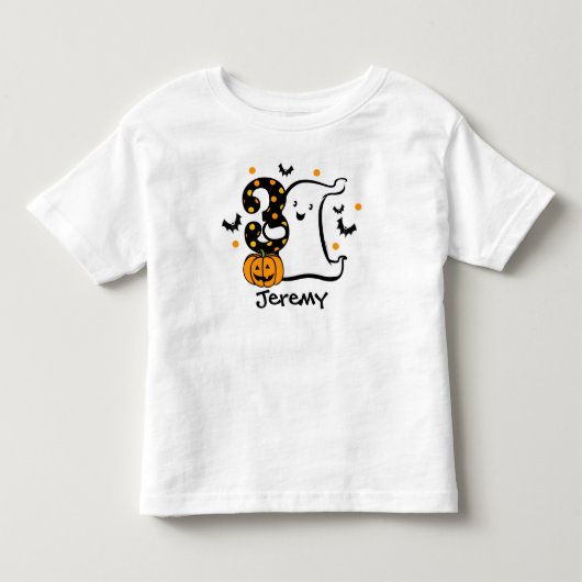 小さい幽霊の第3誕生日 トドラーTシャツ (正面)