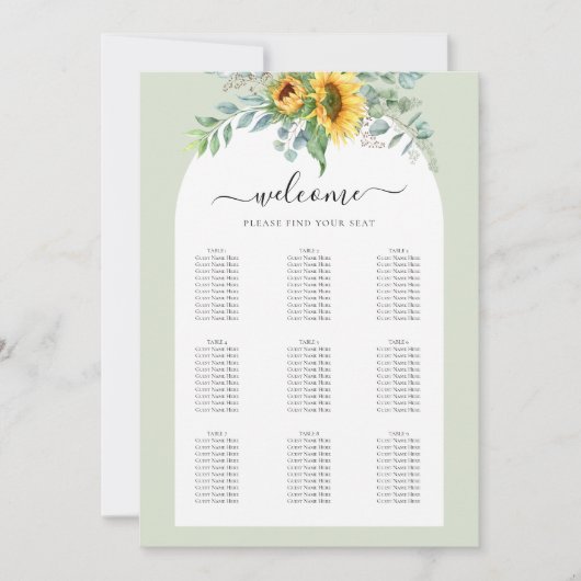 小さい座席表 招待状 (正面)