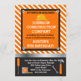 小さい建築者の建築及び用具の誕生会 招待状