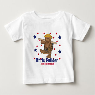 小さい建築者はお父さんを好みます ベビーTシャツ