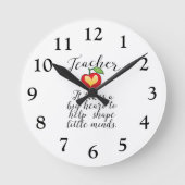 小さい心の先生を形づけるのを救済するべき大きいハート ラウンド壁時計 (正面)