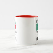 小さい心-赤いハートのマグ--を教える大きいハート ツートーンマグカップ (中央)