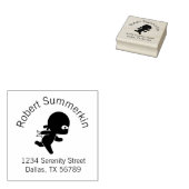 小さい忍者ランニングのArchアドレス ラバースタンプ (押印)