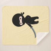 小さい怒忍者オン黄色 シェルパブランケット (正面(横))